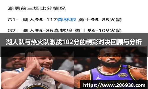 湖人队与热火队激战102分的精彩对决回顾与分析